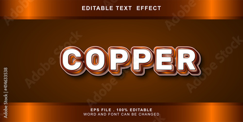 copper text effect editable