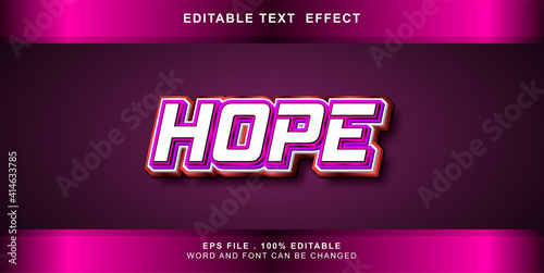 hope text effect editable