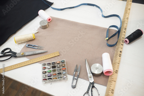 seamstress work table with accessories