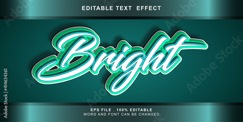 bright text effect editable