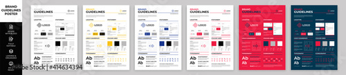 DIN A3 Brand Guidelines Poster Layout Set, Brand Manual Templates, Simple style and modern layout Brand Style, Brand Identity, Brand Guidelines