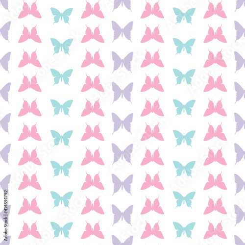 Colorful seamless butterfly repeat pattern background