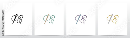 Thread And Needle Formed Letter Logo Design E