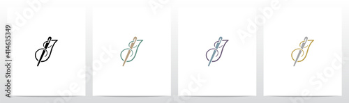 Thread And Needle Formed Letter Logo Design I