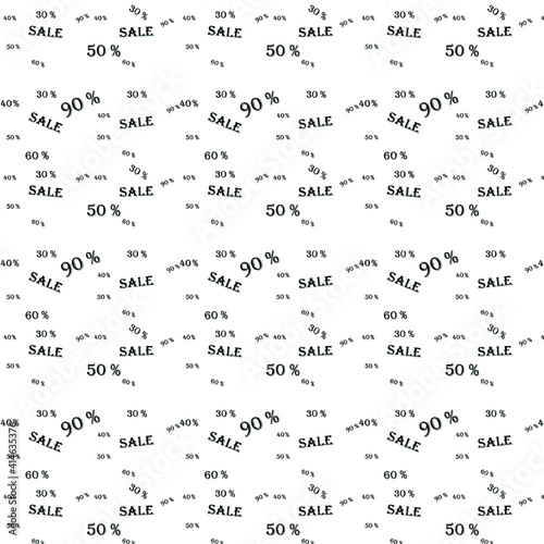 Pattern. Sample vector. Wild West. Black on White Layout with 30%, 40%, 50%, 90% discount. Pattern on a white background.