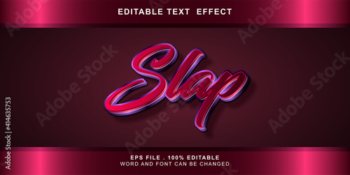 slap text effect editable