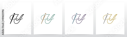 Thread And Needle Formed Letter Logo Design Y