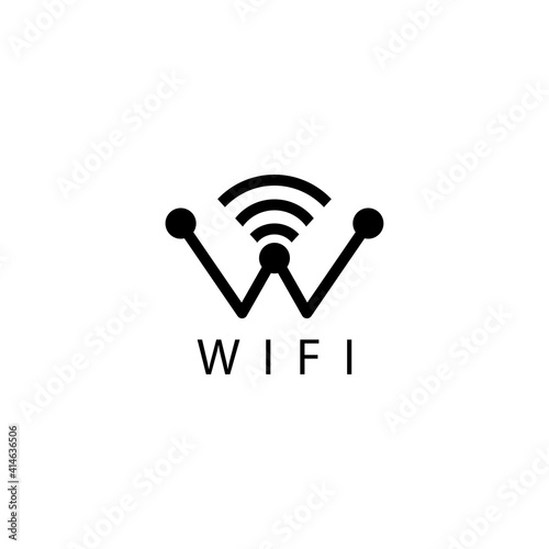 Letter w logo illustration design vector template wifi