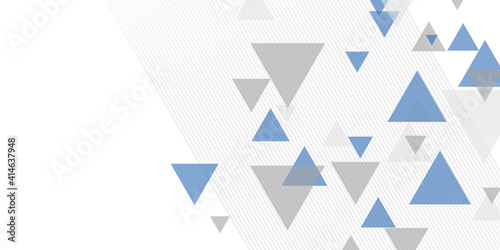 Abstract geometric blue white vector background. Abstract white geometric triangle 3D background. Vector Illustration. Modern background for business or technology presentation. 