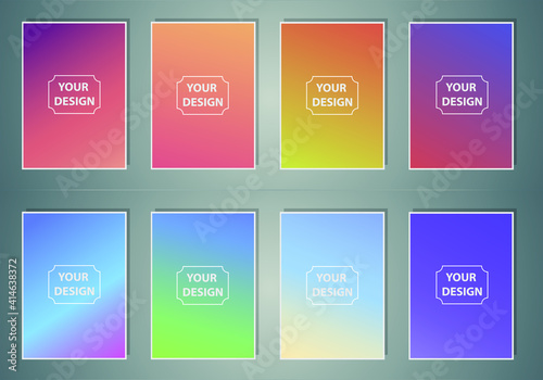 Set of abstract gradient banners. Minimal style color background. Template for wallpaper, mobile app, screen
