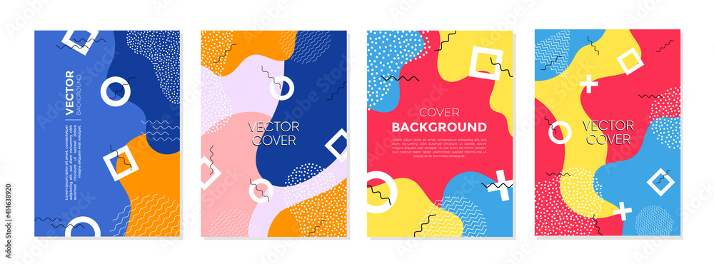 Set of abstract creative artistic templates. Universal cover Designs for Annual Report, Brochures, Flyers, Presentations, Leaflet, Magazine.