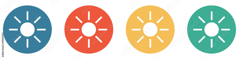 Bunter Banner mit 4 Buttons: Sommer, Sonne und Sonnenschein Bunter Banner mit 4 Buttons: Sommer, Sonne und Sonnenschein