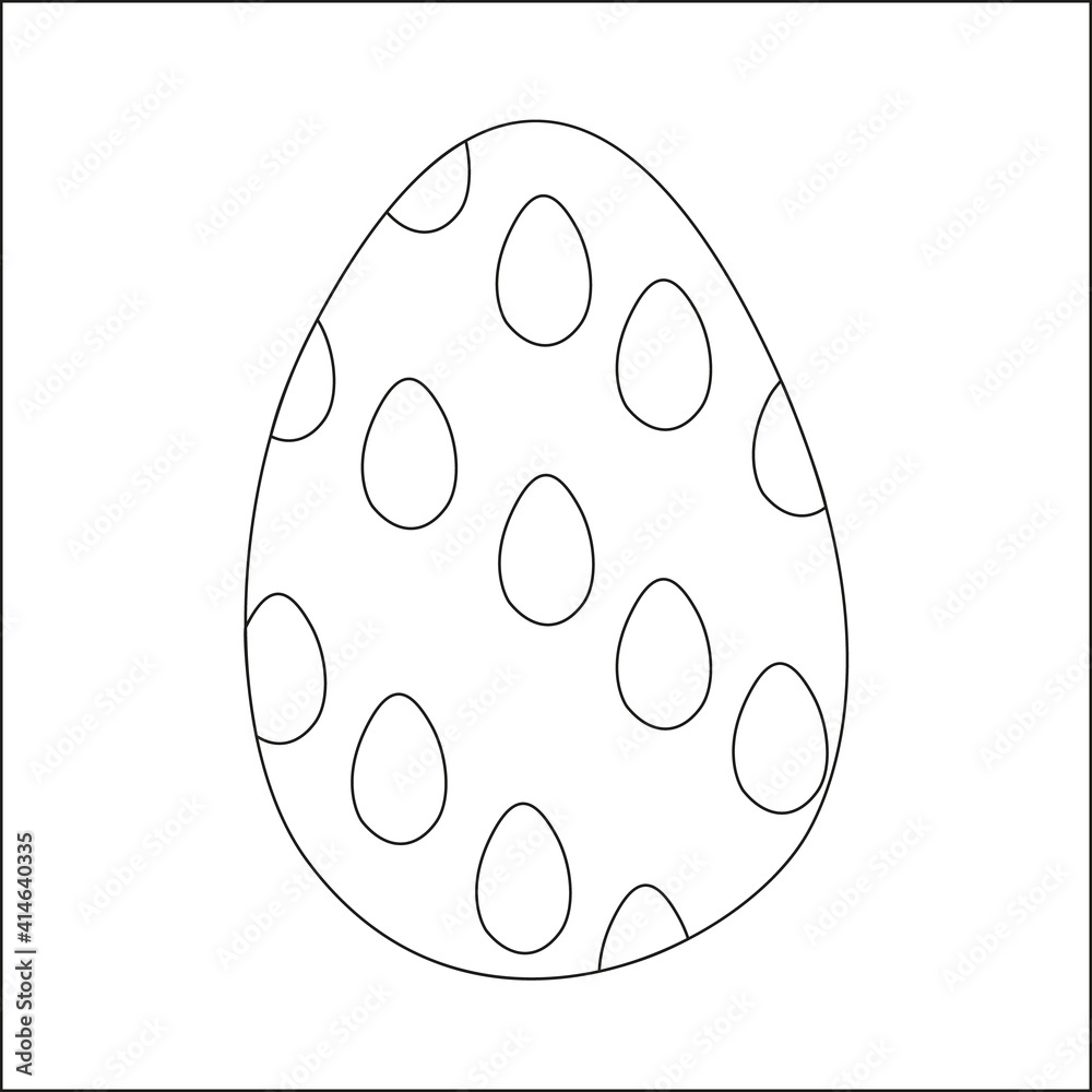A jpeg illustration of an egg ornamented with ellipses isolated on white background. Designed as a coloring book page for adults and kids, prints, wraps, background. A jpeg illustration of an egg ornamented with ellipses isolated on white background. Designed as a coloring book page for adults and kids, prints, wraps, background.