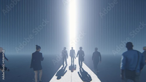 Wallpaper Mural Business team walking towards a bright future, 4K Torontodigital.ca