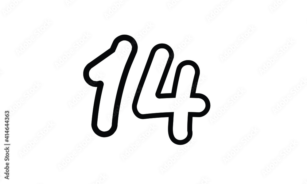 14 Casual Modern Line Art Number 14 Casual Modern Line Art Number