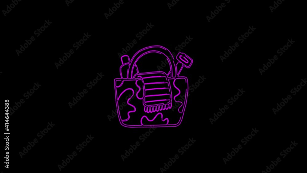 Neon line Suitcase for travel icon isolated on black background. Traveling baggage sign. Travel luggage icon. 4K Video motion graphic animation.
Neon line Suitcase for travel icon isolated on black background. Traveling baggage sign. Travel luggage icon. 4K Video motion graphic animation.