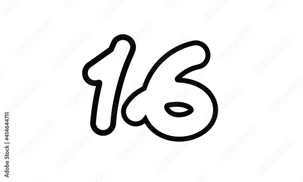 16 Casual Modern Line Art Number 16 Casual Modern Line Art Number