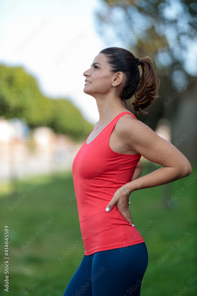 Young athletic woman doing exercised outdoor Young athletic woman doing exercised outdoor