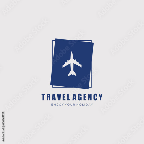 plane travel agency logo vector illustration design
