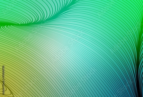 Light Green vector backdrop with curved lines.