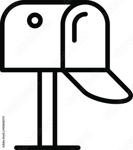 Open Mailbox Concept Vector line Icon Design, postal service symbol on white background, physically transporting postcards and parcels Sign, Courier and Shipping Services Stock illustration