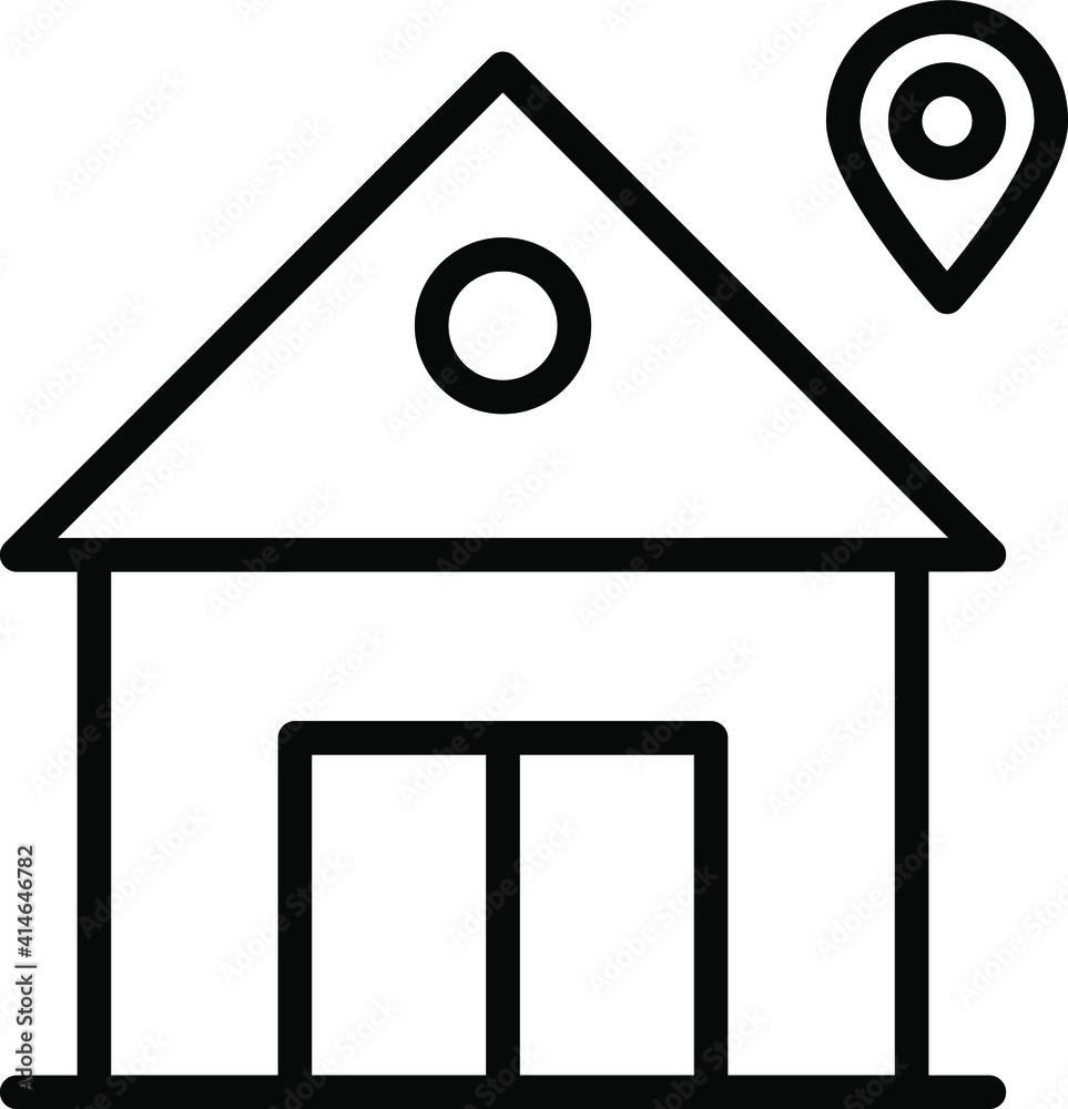 Postal Address Concept, House with GPS Location Pin Vector Icon Design, postal service symbol physically transporting postcards and parcels Sign, Courier and Shipping Services Stock illustration Postal Address Concept, House with GPS Location Pin Vector Icon Design, postal service symbol physically transporting postcards and parcels Sign, Courier and Shipping Services Stock illustration