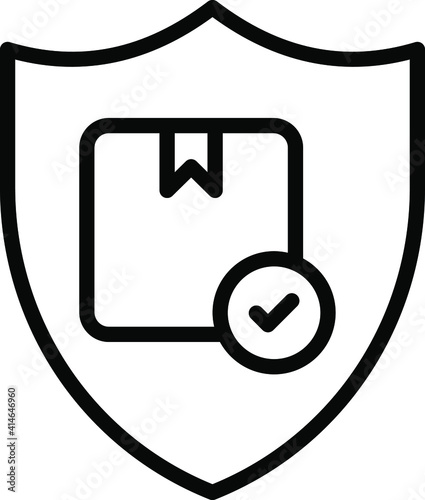 Insured Cargo Concept, protected logistics Vector line Icon Design, postal service symbol, physically transporting postcards and parcels Sign, Courier and Shipping Services Stock illustration