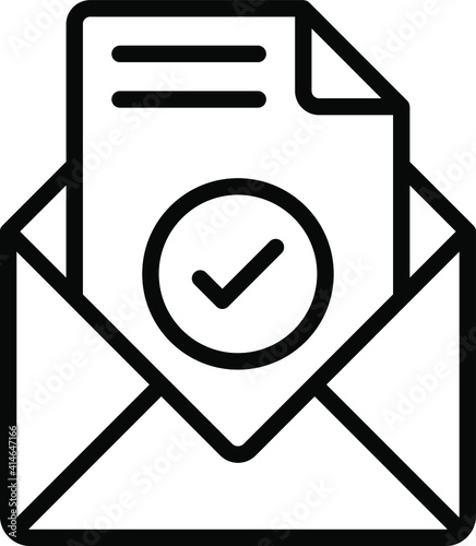 Registered mail Concept Vector line Icon Design, postal service symbol on white background, physically transporting postcards and parcels Sign, Courier and Shipping Services Stock illustration