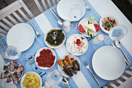 Appetizers and raki from a Turkish restaurant