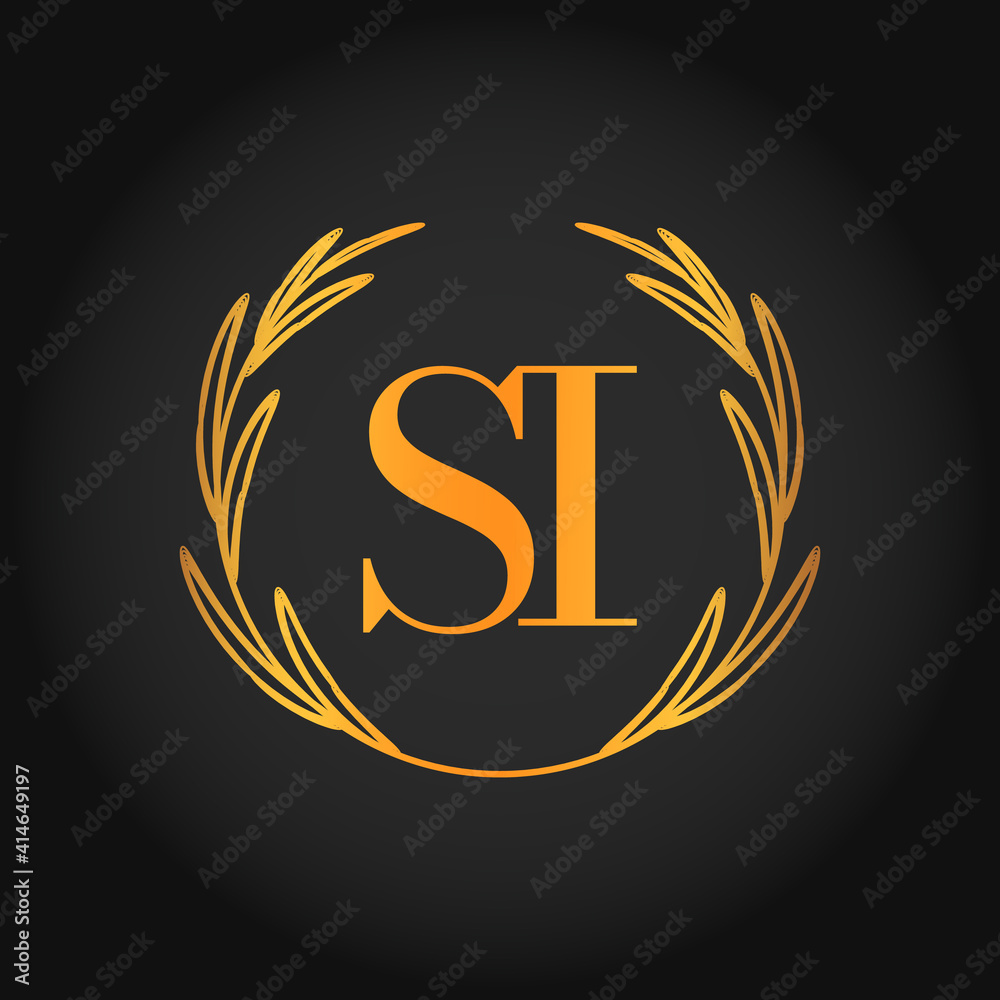 Simple Elegant Initial Letter Type SI Logo Sign Symbol Icon, Logo ...