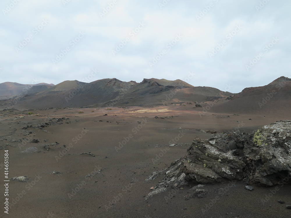 a hilly landscape in the Timanfaya National Park, Lanzarote, June