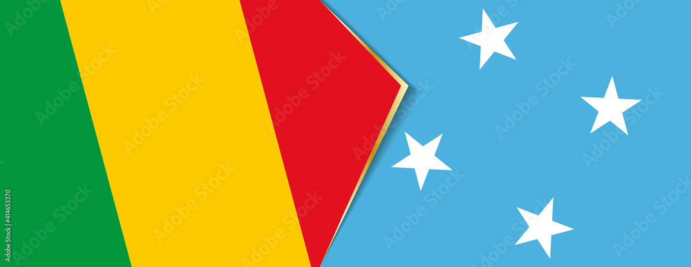 Mali and Micronesia flags, two vector flags. Mali and Micronesia flags, two vector flags.