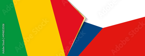 Mali and Czech Republic flags, two vector flags.
