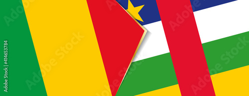 Mali and Central African Republic flags, two vector flags.