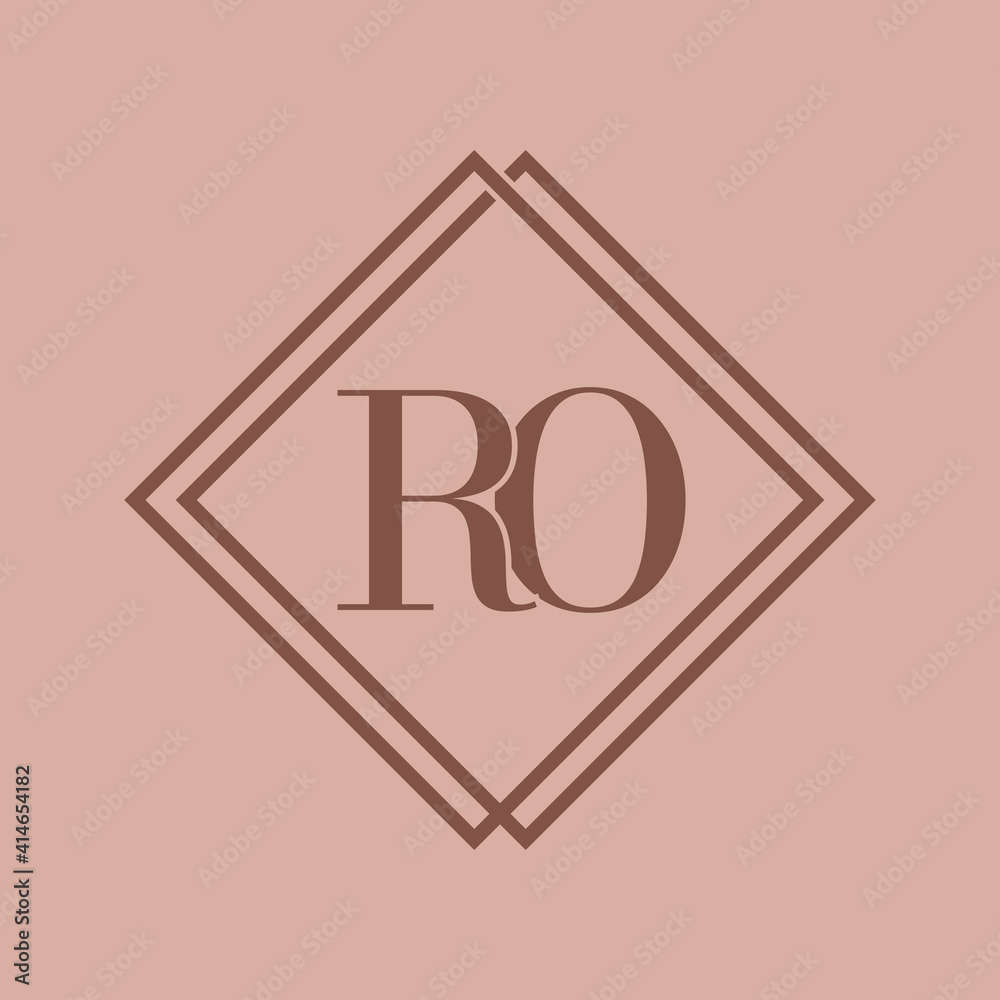 Simple Elegant Initial Letter Type RO Logo Sign Symbol Icon, Logo Design Template Stock Vector