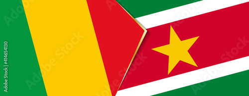 Mali and Suriname flags, two vector flags.