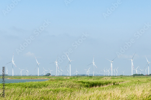 Wind farm in Northern Germany / Wind farm on the North Sea coast of Germany.