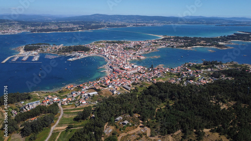Vista aérea de Illa de Arousa, Pontevedra, Galicia