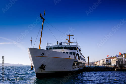 Picturesque passenger ferry moored on the European side of Istanbul © SerFF79