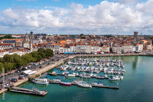 La Rochelle, France. View of the "Vieux Port" in La Rochelle. Famous landmark in summer.