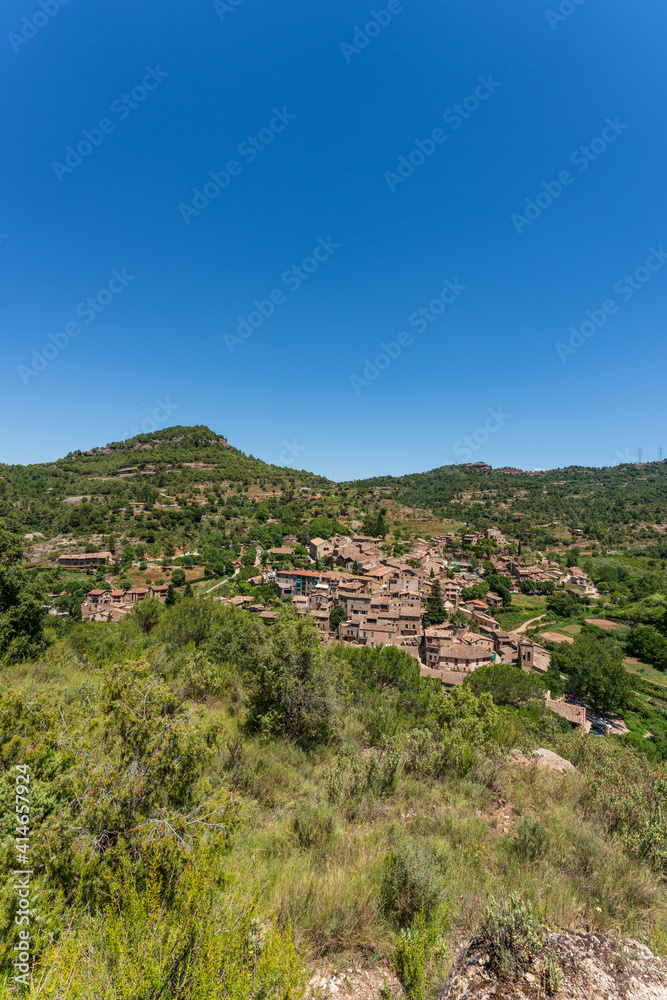 Town in nature. Mura is a picturesque village in Barcelona province, Catalonia, Spain. It is located in Parque Natural de Sant Llorenç del Munt i l'Obac.