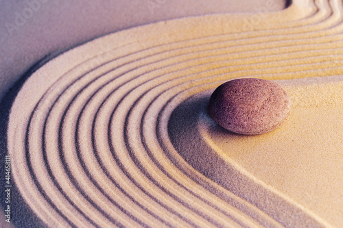 Photography Meditation zen garden with stones on sand