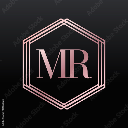 Simple Elegant Initial Letter Type MR Logo Sign Symbol Icon, Logo Design Template