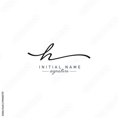 Handwritten Vector Log for Initial Letter H in Signature Style