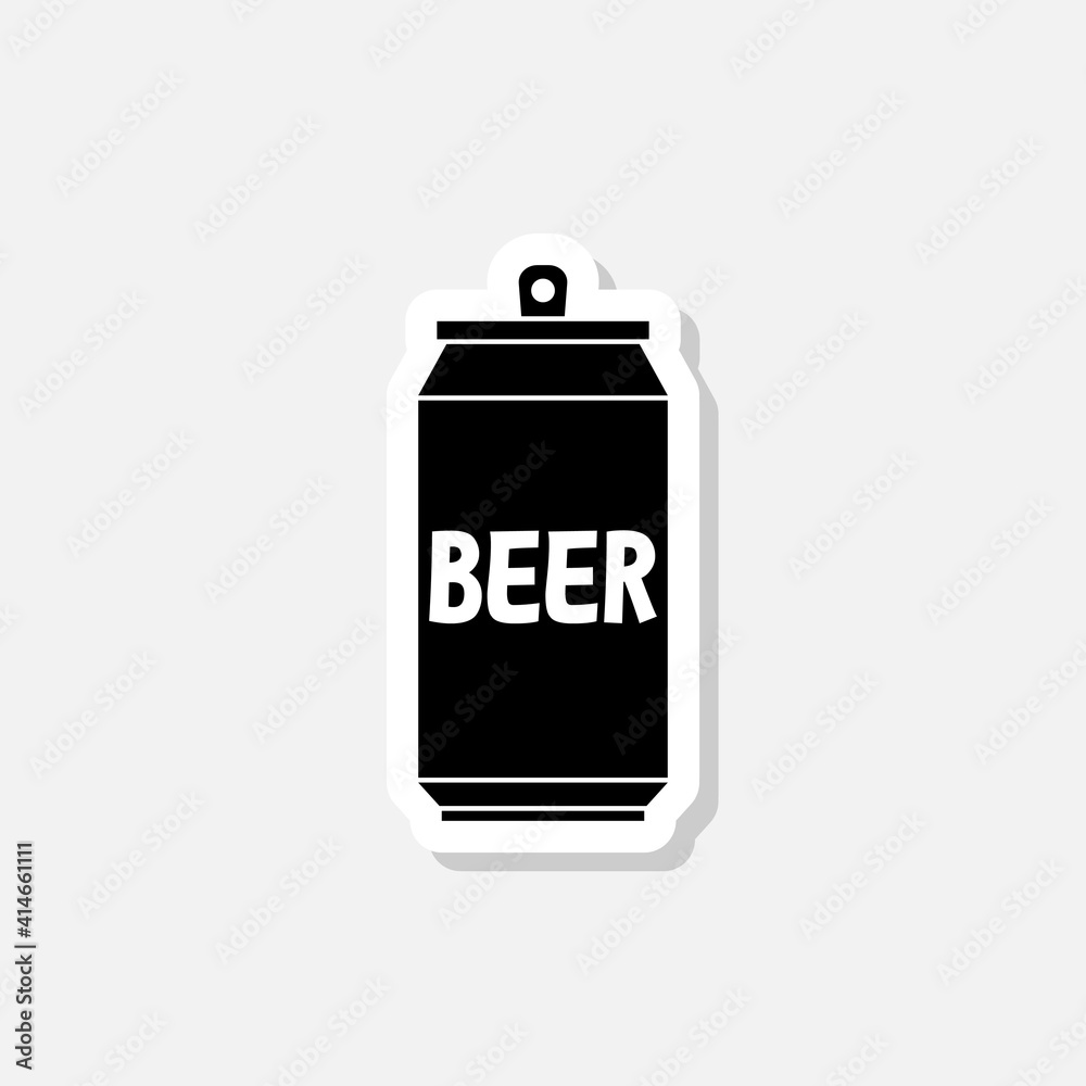 Beer can sticker icon isolated on white background Beer can sticker icon isolated on white background