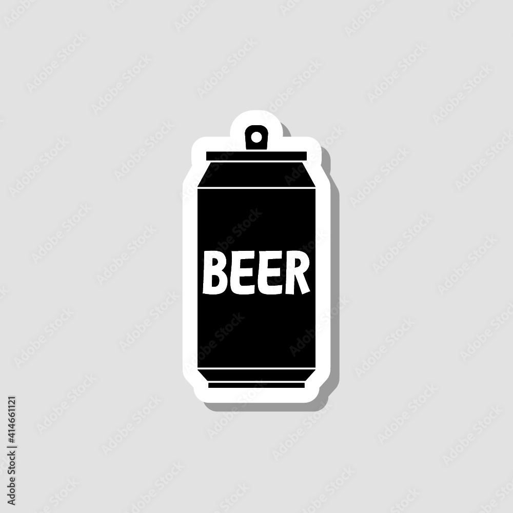 Beer can sticker icon isolated on white background Beer can sticker icon isolated on white background