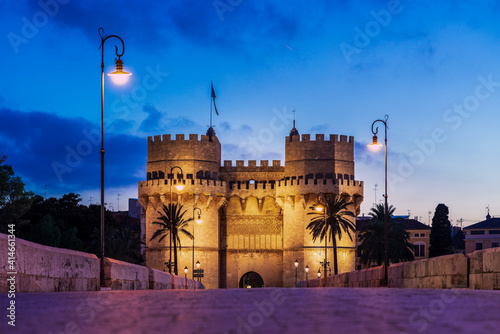 Monument in Valencia, Spain. Ancient gate 
