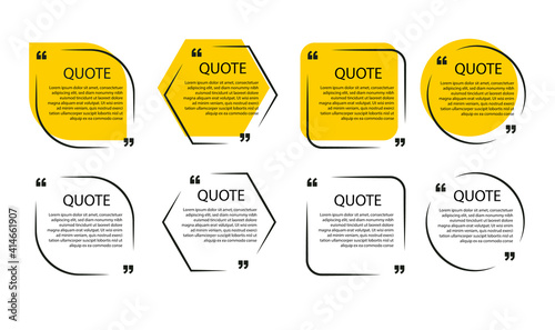 Quote box frame, speech bubbles templates and communication quote frames