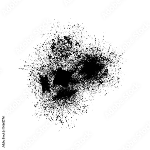 Tableau sur toile Ink Splash Background . Black Paint Splattered Shape . Vector