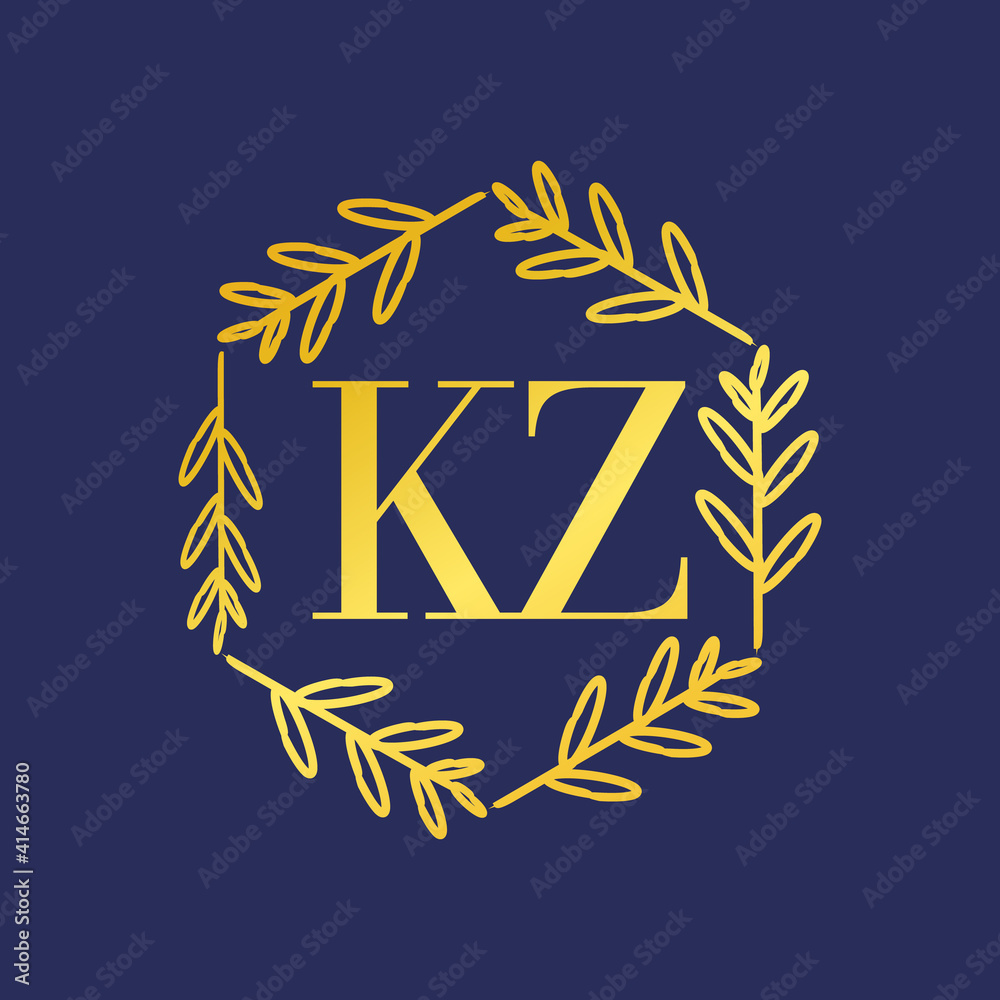 Simple Elegant Initial Letter Type KZ Logo Sign Symbol Icon, Logo ...